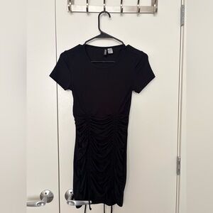 Elegant Black Ruched Dress